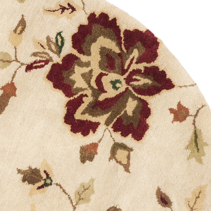Tapis floral en laine touffeté à la main Arber, Rond 6 pi