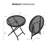 Round Steel Outdoor Side Table , 17.71 " W 17.71 " D-1976704482