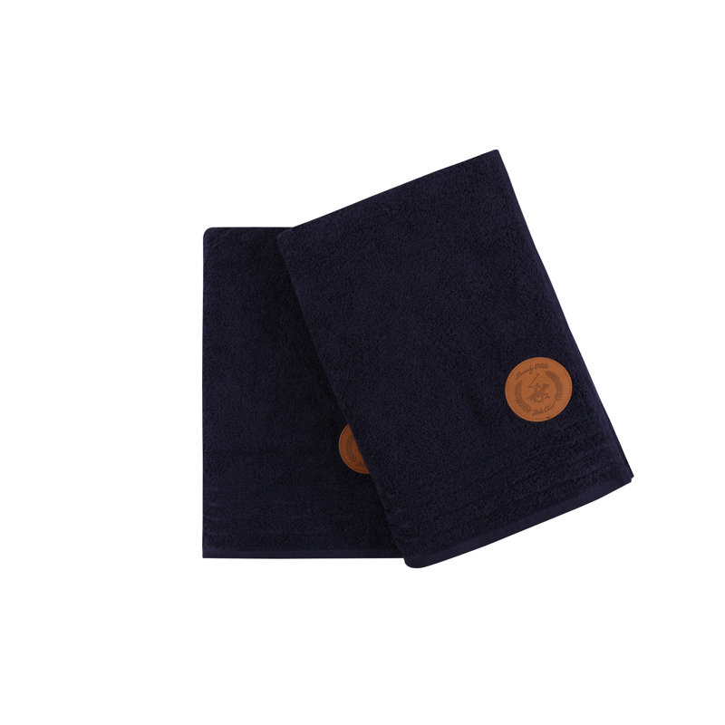 Ensemble de 2 serviettes de bain 100% coton, Bleu foncé