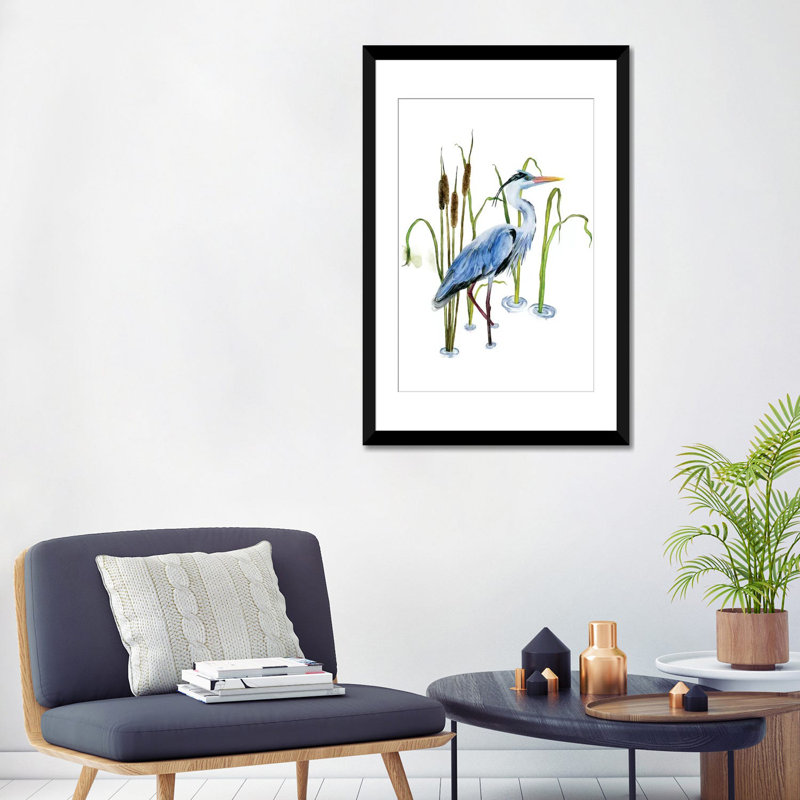«At The Pond II», impression sur toile tendue, H 32 po x l 24 po x P 1 po, Papier d'art encadré noir, Blanc