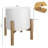 Elayna Ceramic Planter with Wood Stand-345133210-345935326