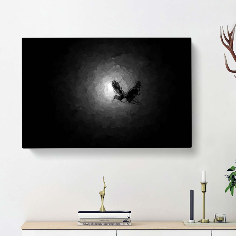 Flying Dove Bird In Abstract - Wrapped Canvas Print, 50cm H x 76cm W x 3cm D
