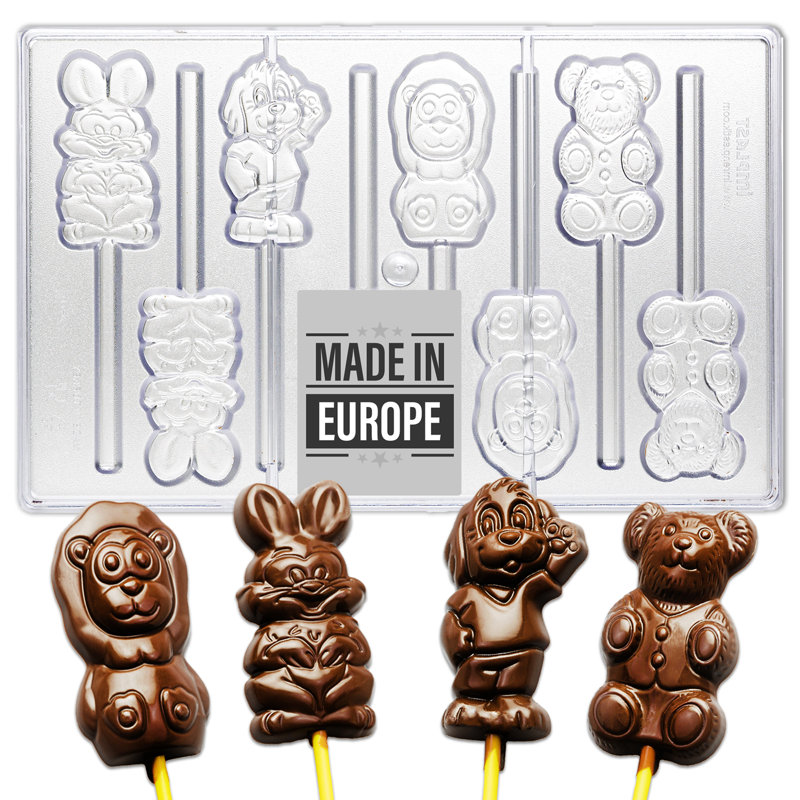 Polycarbonate Animal-Shaped Chocolate Mold – 8-Cavity Durable BPA-Free Candy Making Tray, Easy-Clean & Reusable