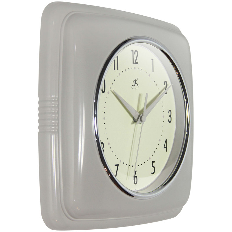 Horloge murale en plastique 9,25 pouces Orrwell, Gris pierre