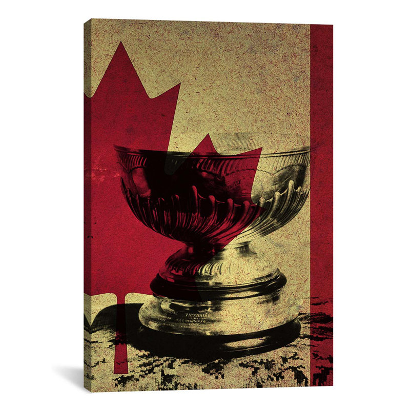 Hockey sur toile, "canada hockey, stanley cup-impression", H 18 po x l 12 po x P 0,75 po