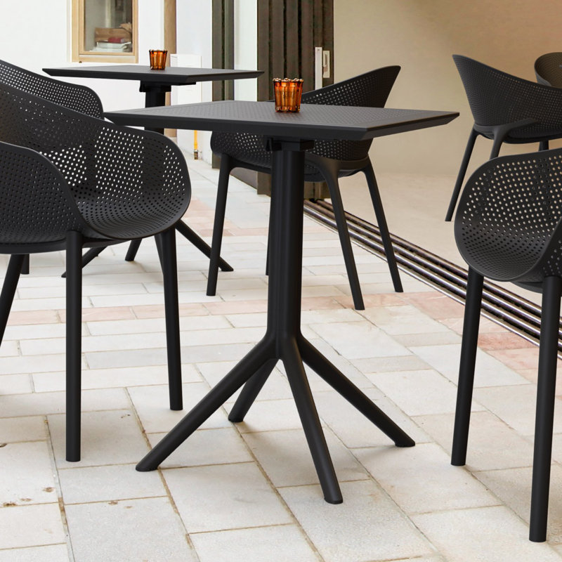 Farrah Square Patio Dining Table, Black