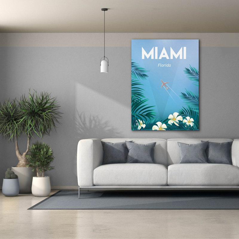 "Epic Graffiti" Miami "par Omar Escalante, art mural sur toile, H 54 po x l 40 po x P 1,5 po