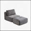 Canapé moderne en mousse à mémoire de forme compressée, méridienne simple pour le salon, canapé modulaire Cloud pour animaux de compagnie, tissu en velours côtelé, repose-pieds mobile, sans assemblage requis, gris-1659917107