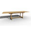 Ensemble repas d'extérieur rectangulaire en teck 9 pièces avec table extensible et chaises pliantes Florence