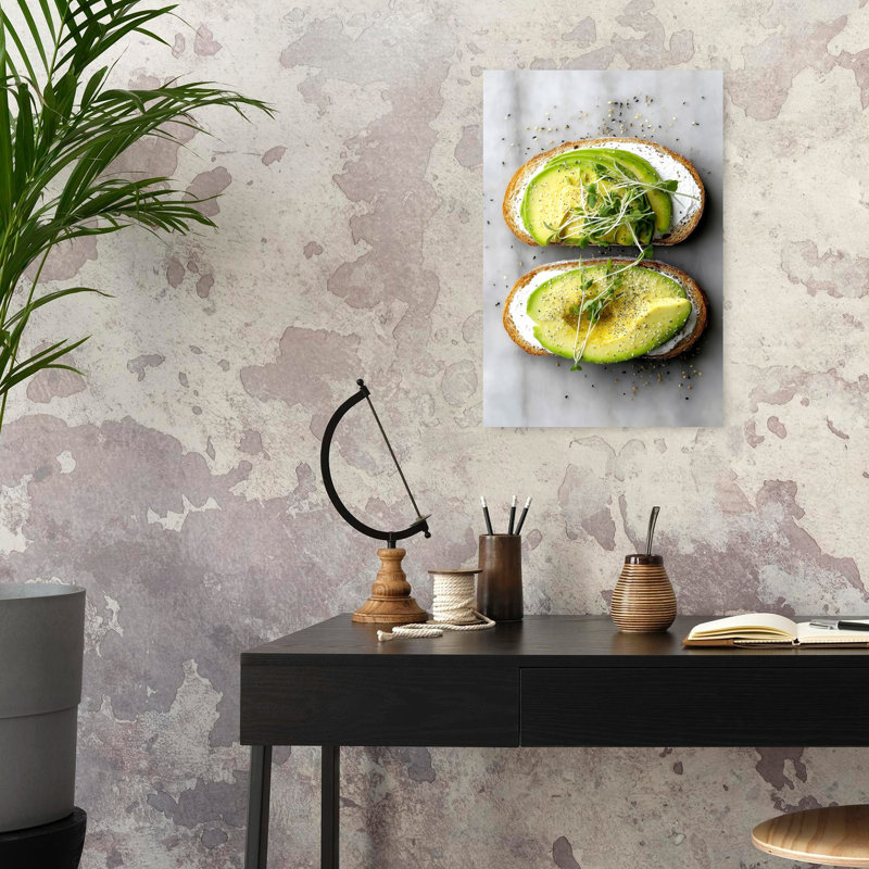 «Fresh Avocado Toast», art mural contemporain, 24" H x 16" W