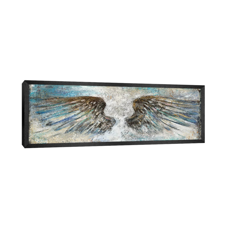 Wings by Patricia Pinto - Floater Frame Panoramic Gallery-Wrapped Canvas Giclée on Canvas, Black