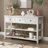 American Country Style Console Table - Antique White Wood Frame Sofa Table For Vintage Home Decor