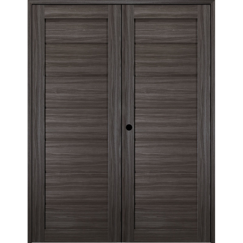 Porte intérieure pré-suspendue double Alda Active, Chêne gris, 47,75 po x 79,37 po, Droite