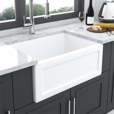 24'' L Single Bowl Ceramic Kitchen Sink