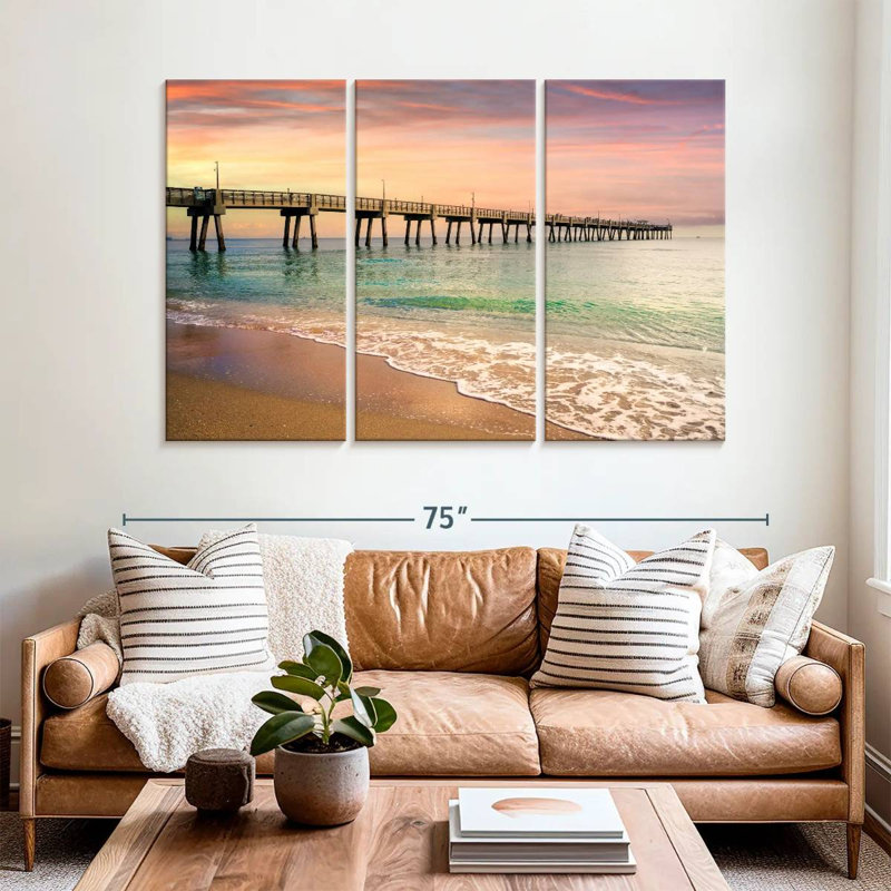 Aletra Beach Pier Sunrise South Florida, H 42 po x l 65 po