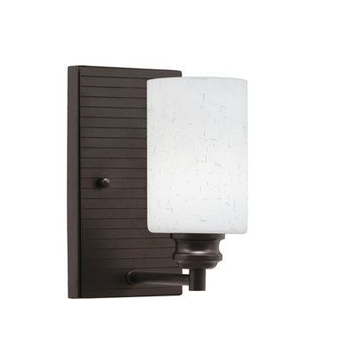 Edge Wall Sconce Shown In Espresso Finish With 4" White Muslin Glass
