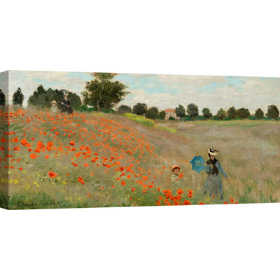 Poppy Field by Claude Monet - Wrapped Canvas Painting