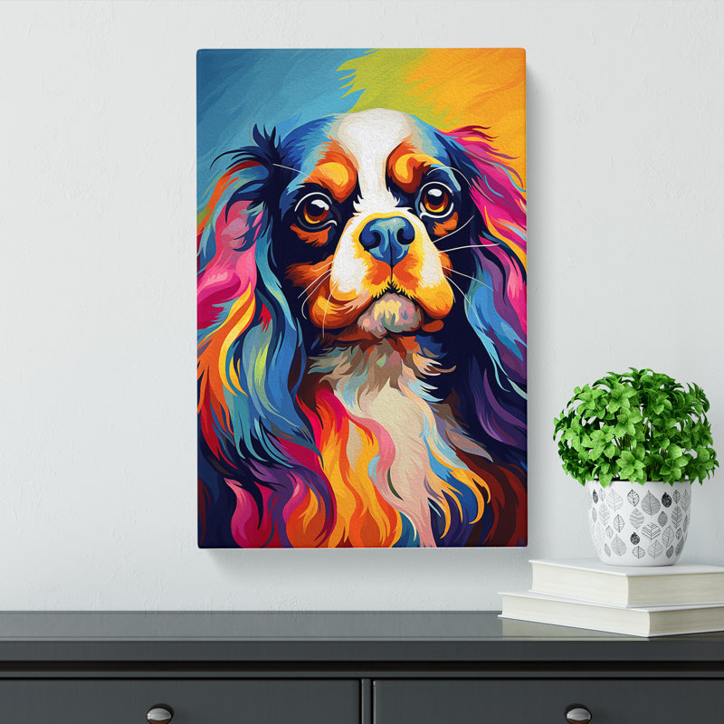 Cavalier King Charles Spaniel Modern No.2 - Wrapped Canvas Print, 60cm H x 40cm W x 3cm D