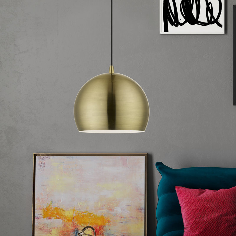 Luminaire suspendu en laiton antique 1 lumière