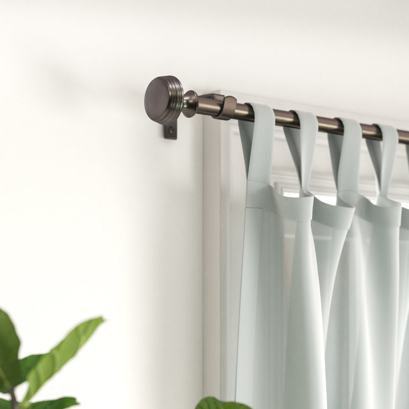 Tringle à rideaux simple réglable en métal Silvis, Hematite, 86 po - l 128 po 