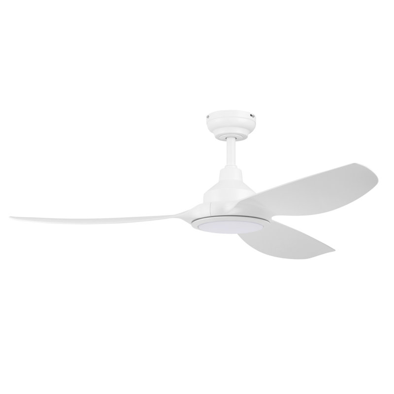 Honeywell Sirro 52" White Ceiling Fan with Adjustable LED Light, White, White