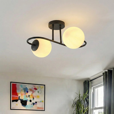 Plafonnier encastré sphérique 2 lumières