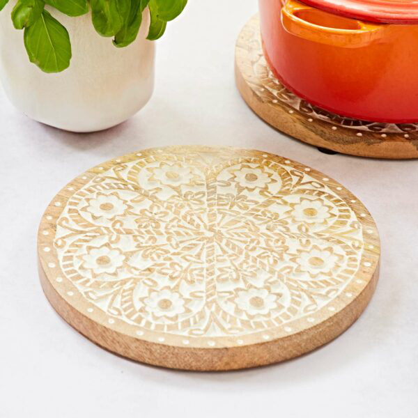 Wood Round 1 Piece Trivet