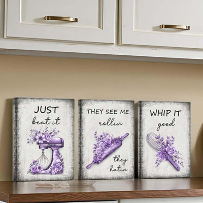 Bakery Wall Art Kitchen Picture Prints On Canvas Bakery Quote Painting Bakery Room Decor Framed Cooking Gift Each Piece 12X16inch