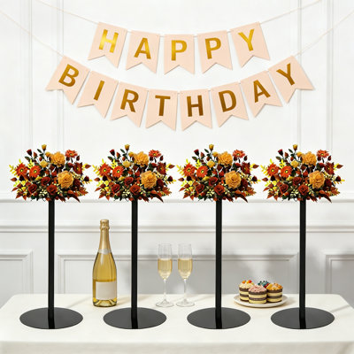 4Pcs Modern Simple Metal Wedding Flower Stands Holder for Wedding Table Centerpieces, Birthday Party, Valentine Decorations