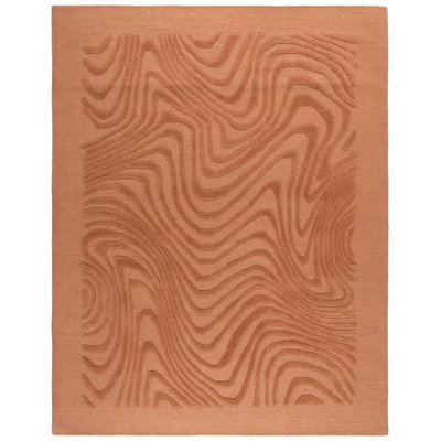 Ebony Hand Tufted Wool Pile Abstract Indoor Rug