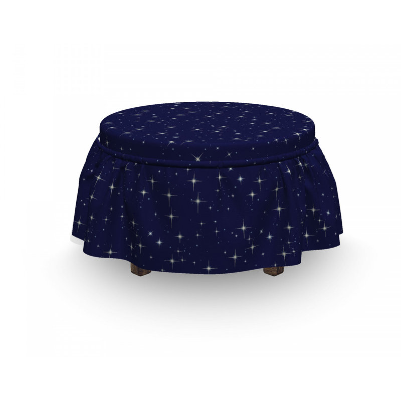 Ensemble de housse pour repose-pieds à coussins carrés 2 pièces space night horizon