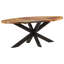 Deirdra Oval Solid Wood Top Metal Base Dining Table-61751092