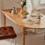 Burlywood Half-Round Solid Dining Table For Dining Room/Kitchen-1552807861
