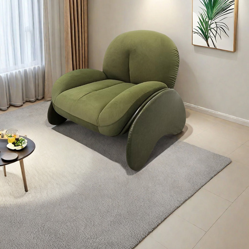 Chaise de loisirs élégante en bois massif, Mélange de polyester vert