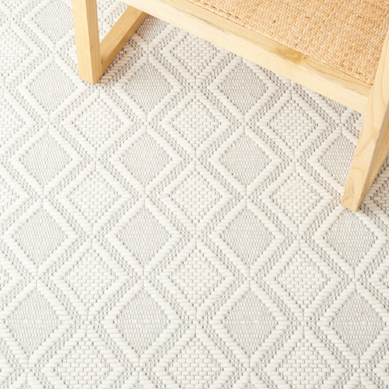 Natura 870 Hand Woven Wool And Cotton With Latex Geometric Rug, Rectangle 3' x 5'