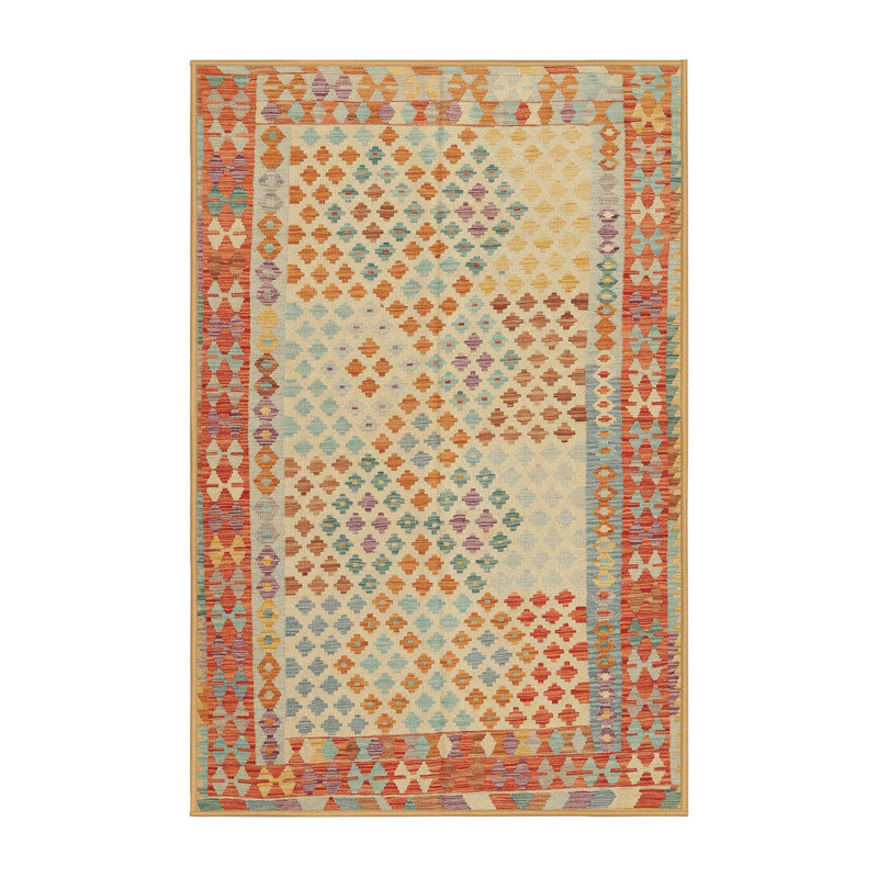 Tapis beige / rouge / bleu Southwestern, Rectangle 6 pi x 9 pi