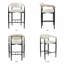 Tabourets de bar modernes COLAMY MATRIX, hauteur assise de 75 cm (29,5 po), pour comptoirs de 102 à 112 cm (40 à 44 po), blancs, ensemble de 4-133042471-133042473-133042476
