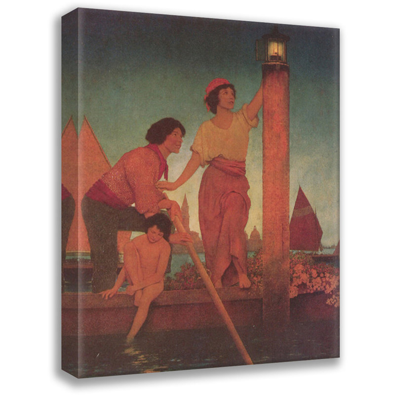 «Venetian Lamplighter» par Maxfield Parrish, toile tendue avec châssis, H 40 po x l 28 po
