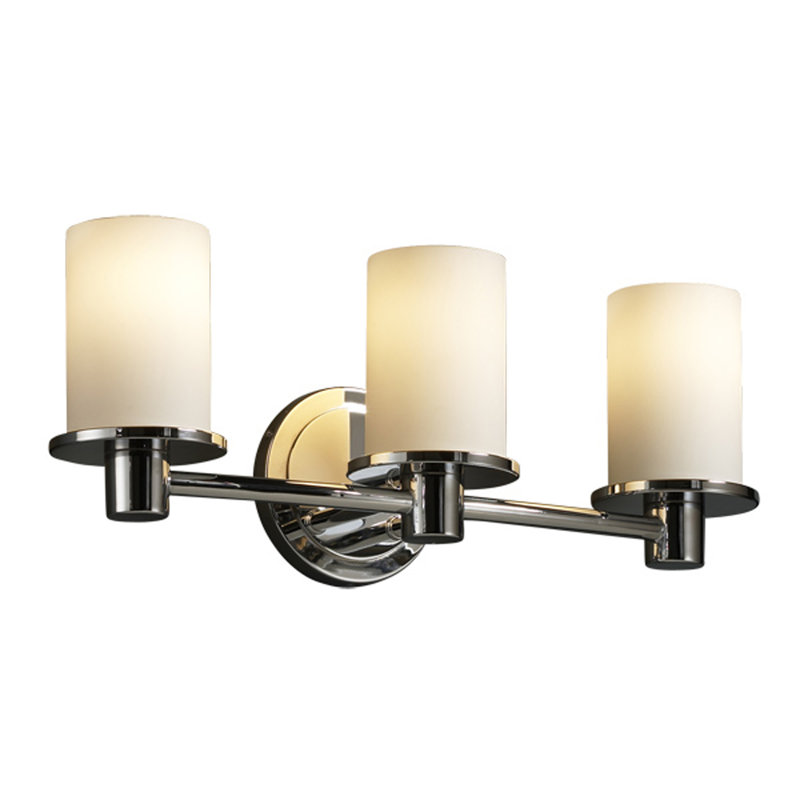 Casson 3 - Light Dimmable Vanity Light, Polished Chrome, Opal White Glass