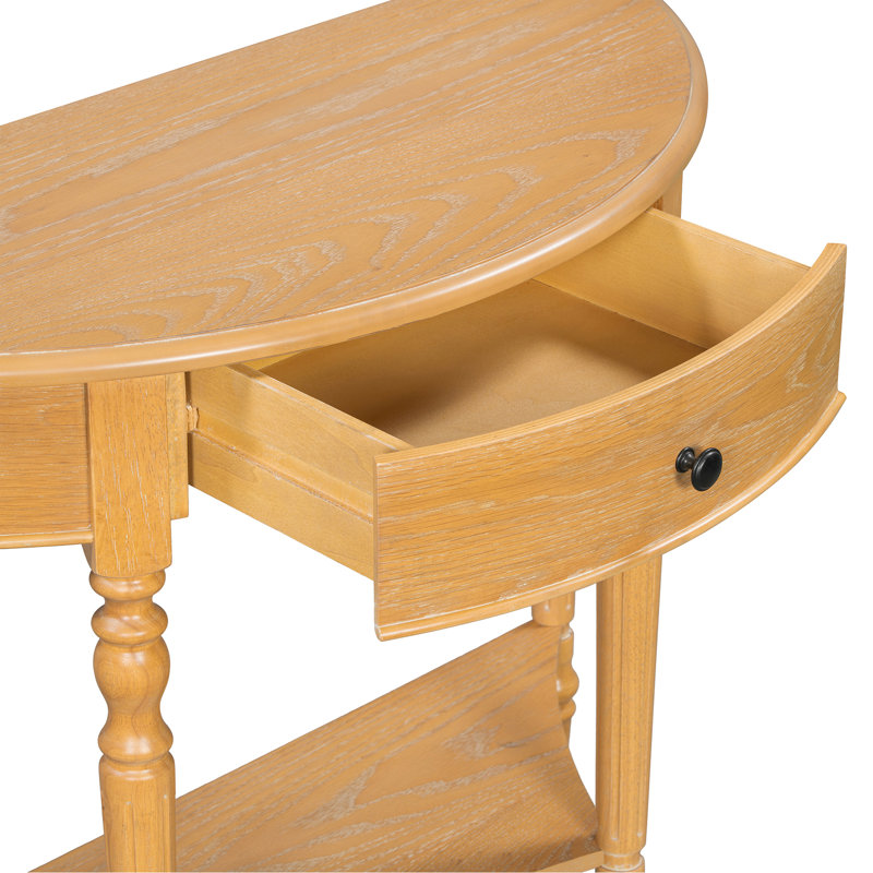 Console avec tiroir et tablette de style campagnard Farmhouse, Natural