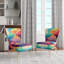 Multicolore Swirly Clouds V - Chaise d'appoint rembourrée moderne, chaise d'appoint rose