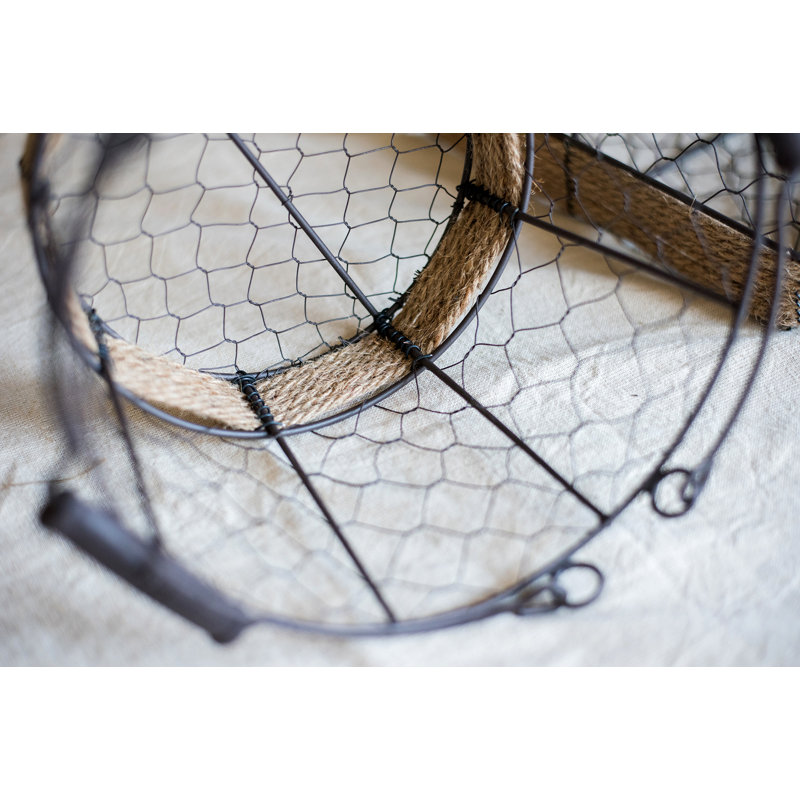 Gracie Oaks Decorative Basket, 10.6" H x 9.1" W x 9.1" D