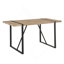Ensemble de table de salle à manger 5 pièces avec base en métal, une table de salle à manger et chaises en lin