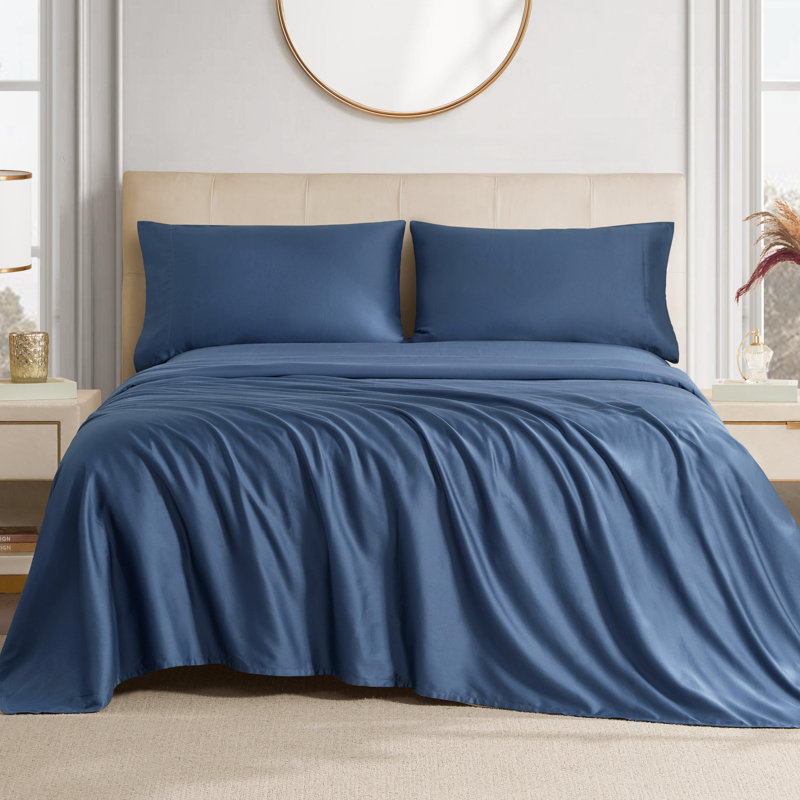 The Sheet Lab Cloud Embrace Sheet Sets, Queen Sheet Set with 2 Pillowcases, Navy