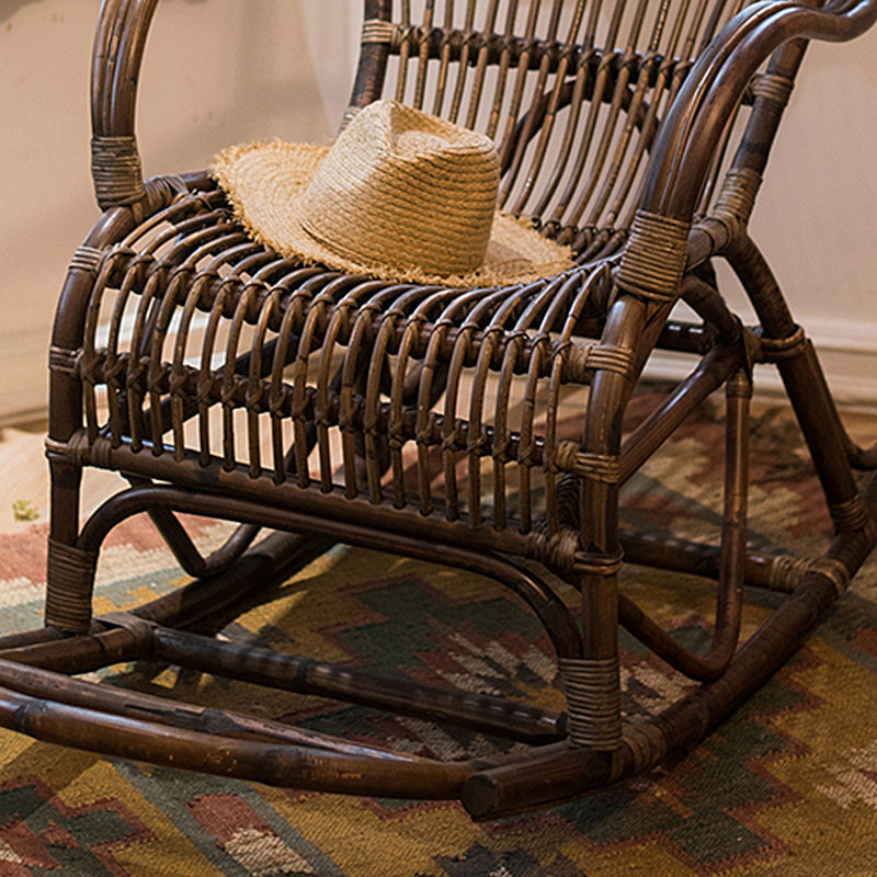 Chaise berçante en rotin en agate naturelle tissée à la main