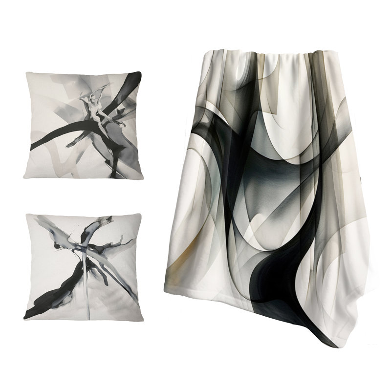 Abstract Abstract Neutral - Ensemble de jeté géométrique abstrait avec ensemble de coussins