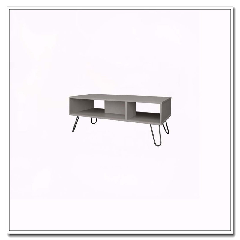 Smoke Coffe Table With 2 Shelf