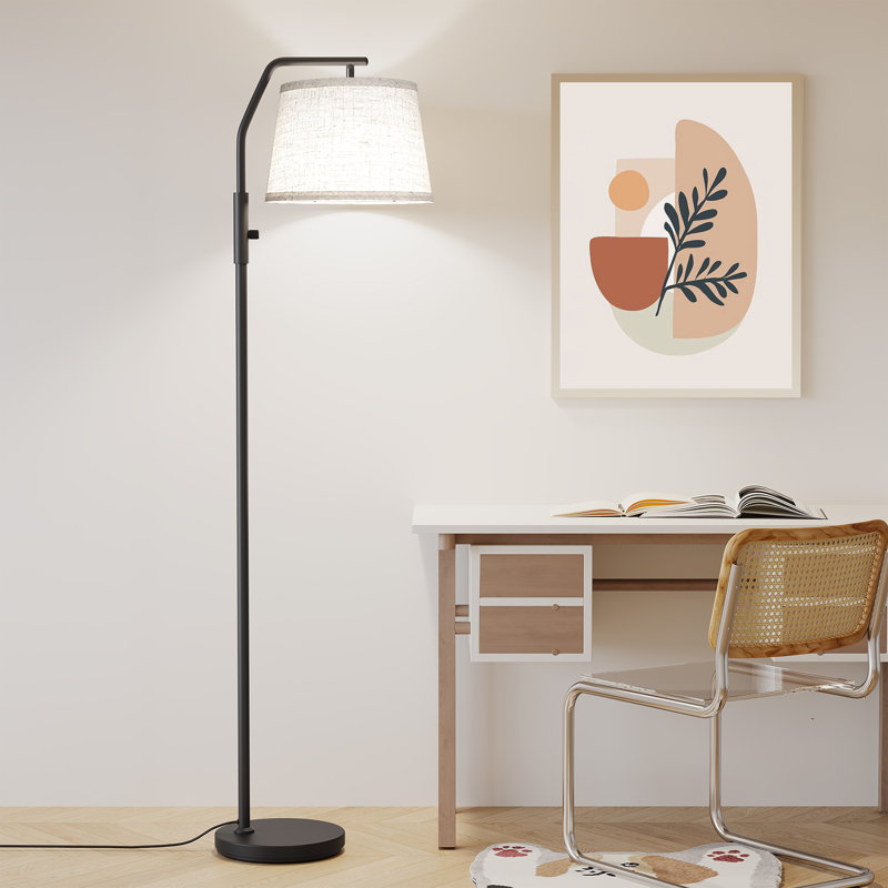62" Dimmable Arched Floor Lamp, Black