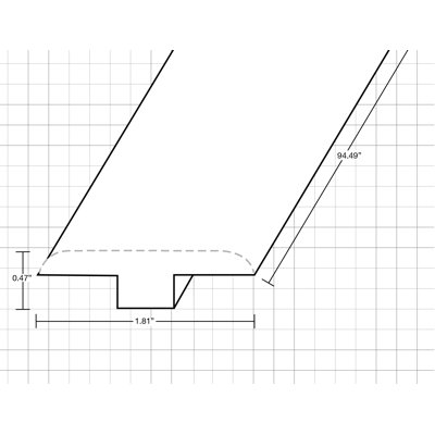 Vinyl 1.8'' W x 94.5'' L T-Molding