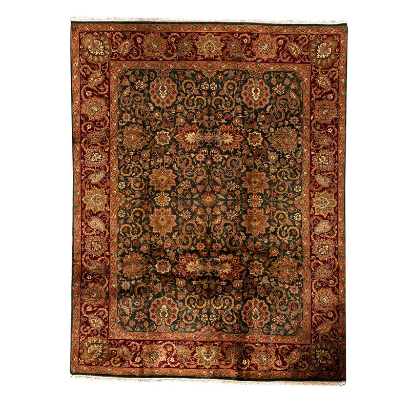 Wool Oriental Area Rug in Green